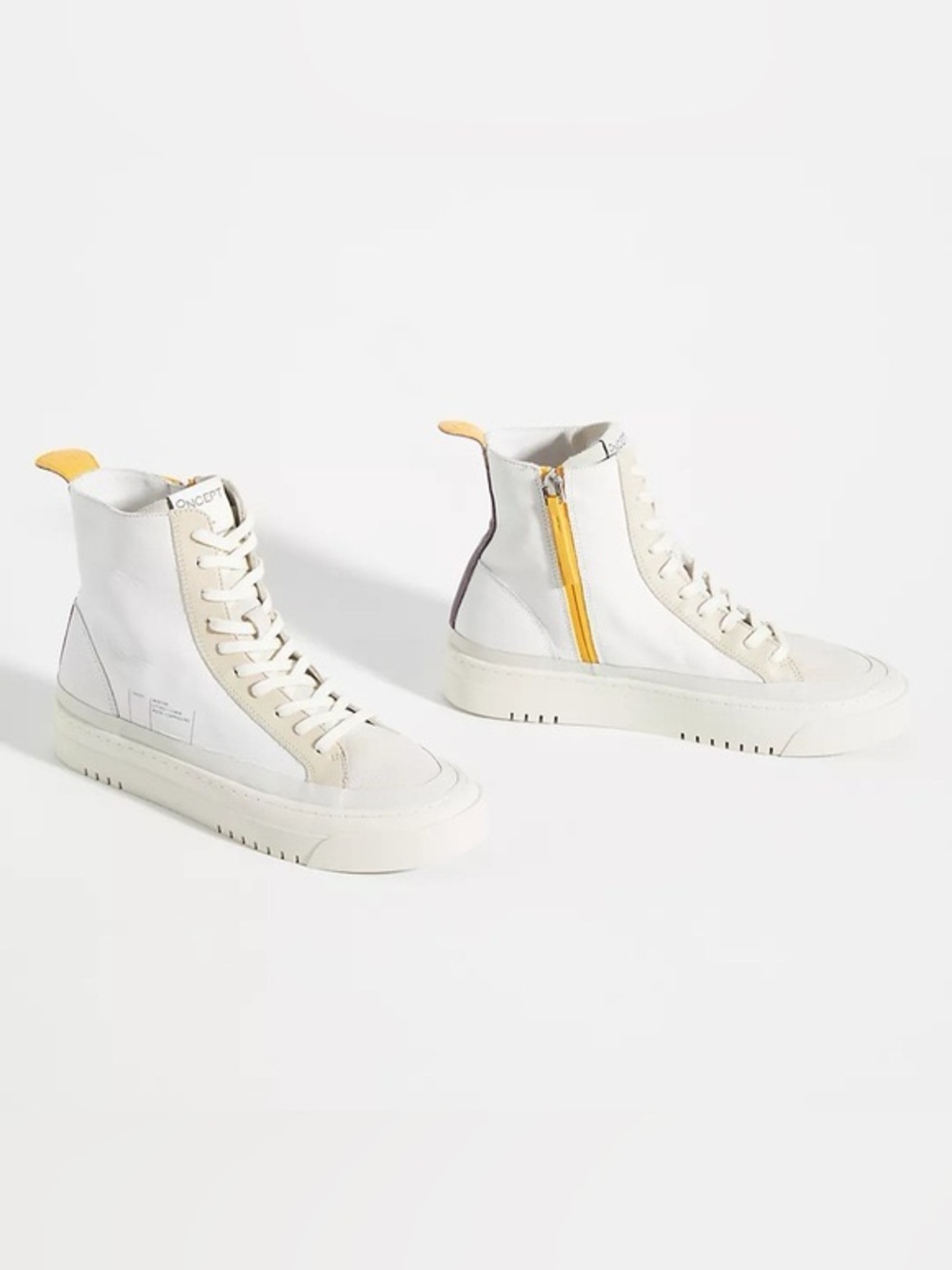 Oncept Anthropologie Lisbon High Top Sneakers In Cloud White/ Cappuccino Size 9
